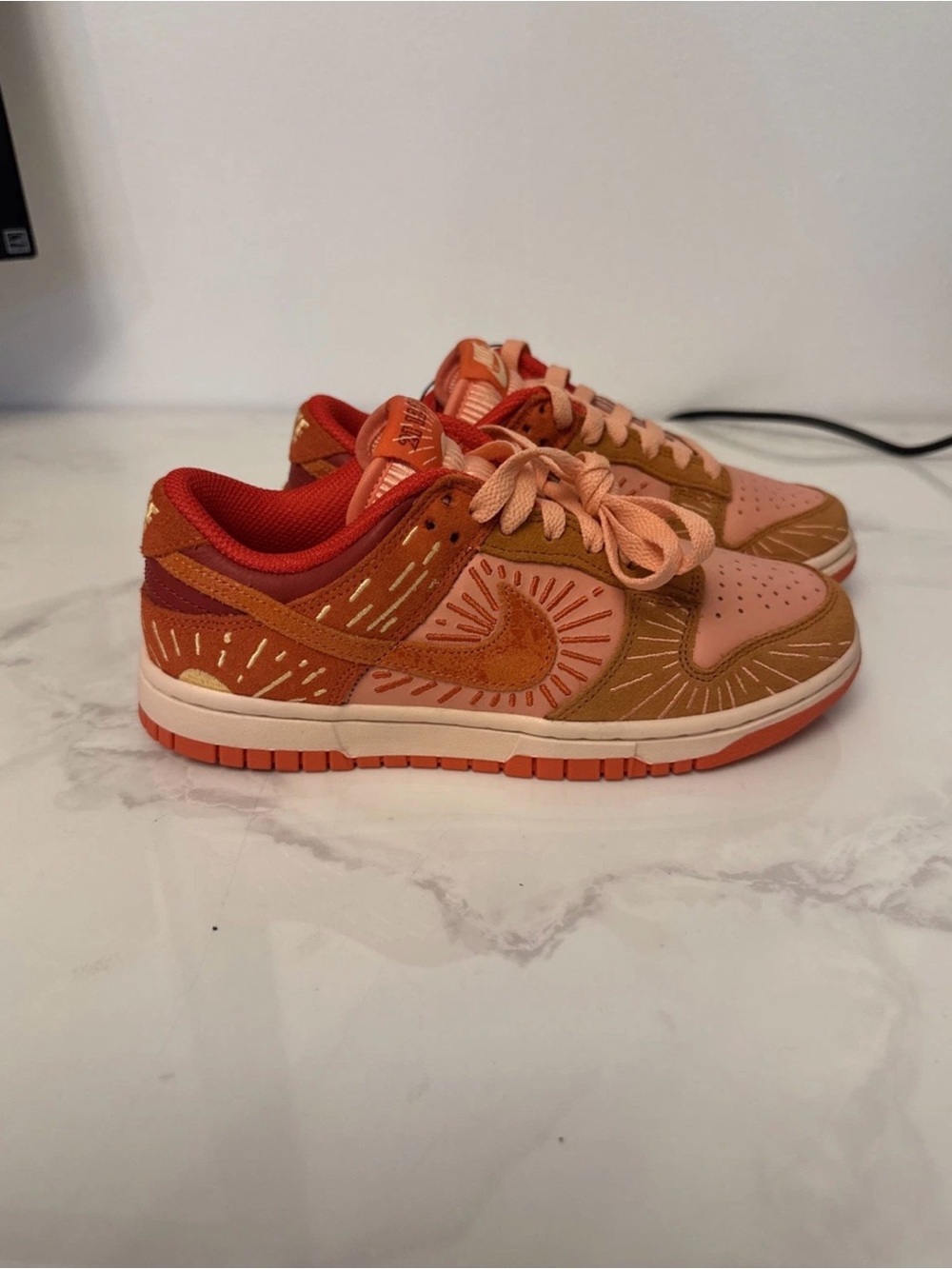 Nike Low-Top Sneakers in Peach, Orange & Tan